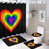 LGBT Heart 4-Piece Shower Curtain Bathroom Set